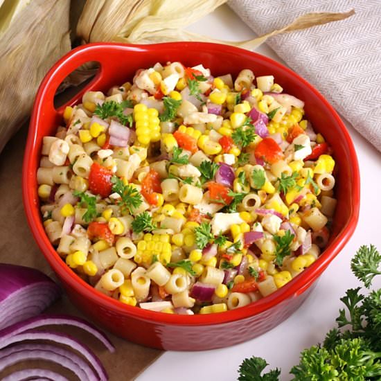 Roasted Corn Red Pepper Pasta Salad