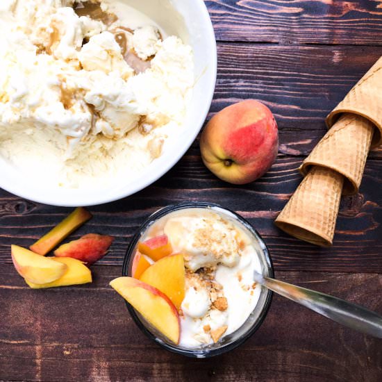 Peach and Caramel Ice Cream