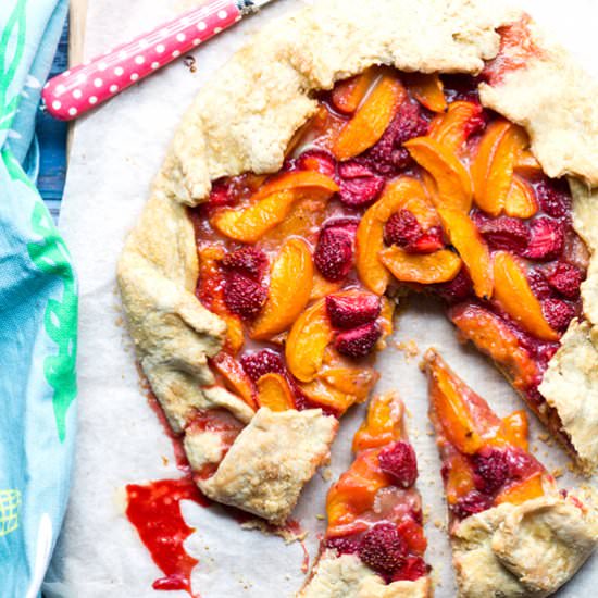 Apricot and Strawberry Almond Galette