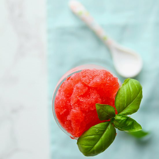 Strawberry Basil Granita