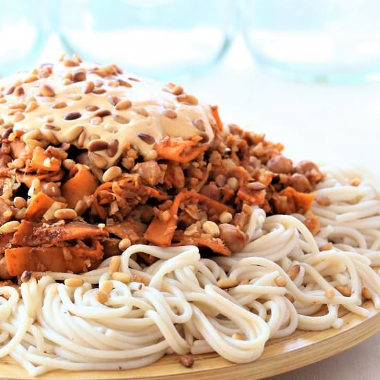 Smoked Chickpea, Cauliflower, Sweet Potato Pasta