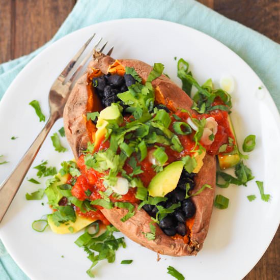 Vegan Stuffed Chipotle Sweet Potato