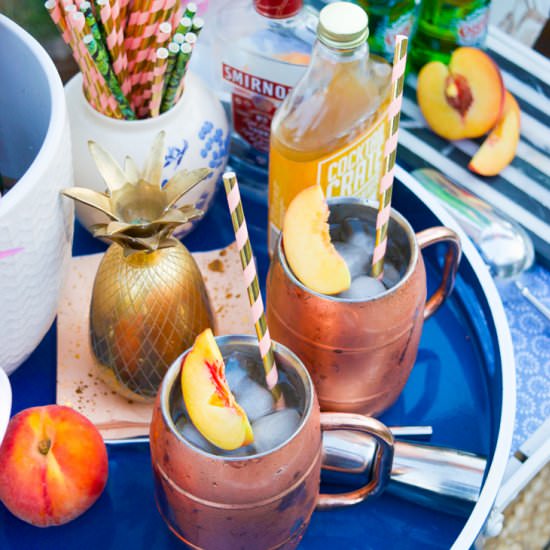 Honey Peach Moscow Mules
