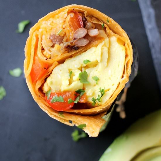 Ranchero Beans Breakfast Burrito
