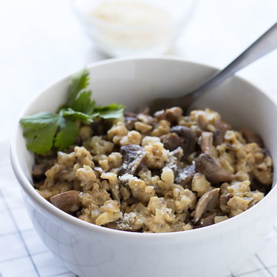 Cauliflower Mushroom Risotto