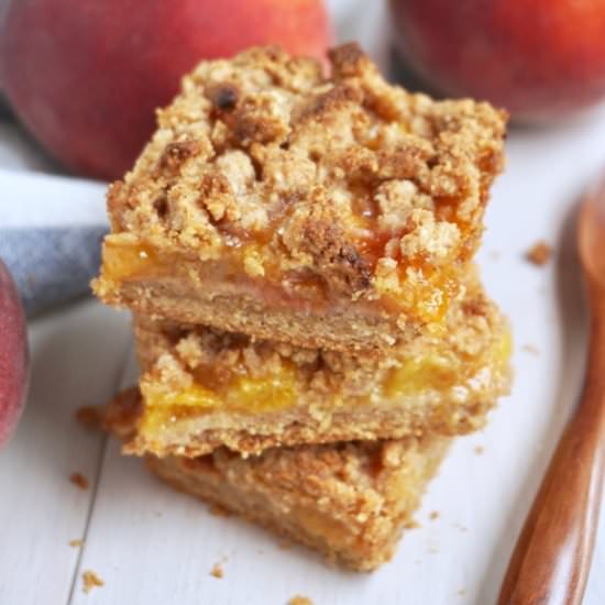 Healthier Peach Crisp Bars