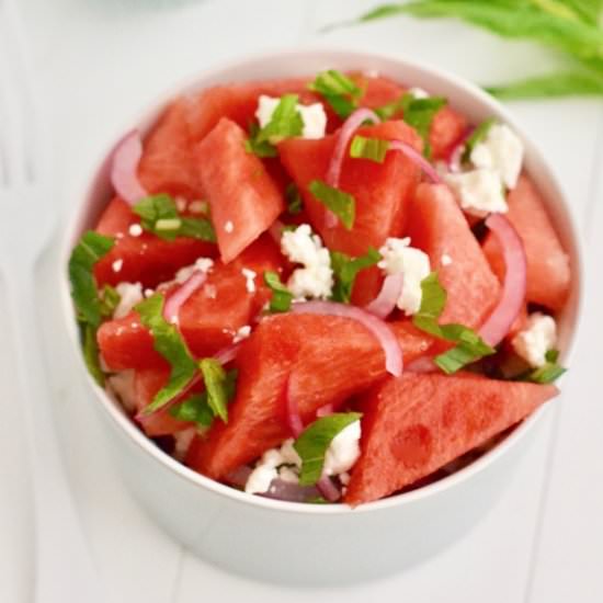Watermelon Salad With Feta And Mint