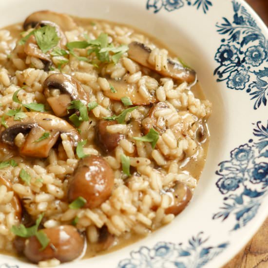 Risotto with Chestnut Mushrooms