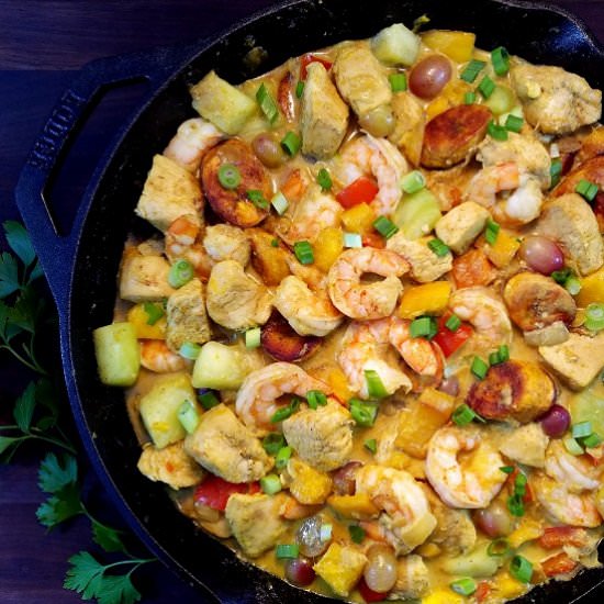 Curried Caribbean Chicken & Shrimp