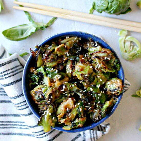 Sesame Peanut Brussels Sprouts