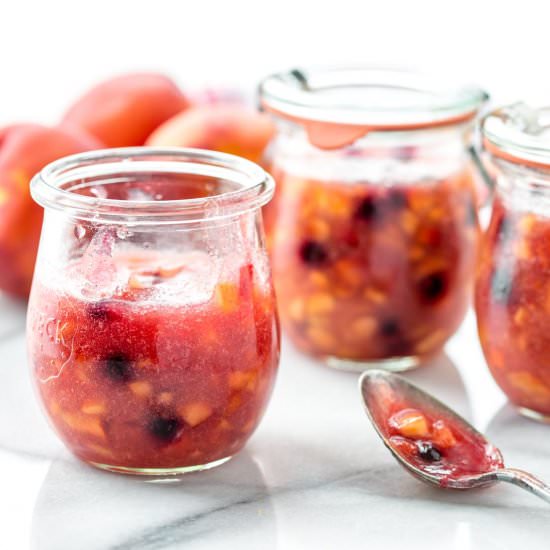 Nectarine Blueberry Freezer Jam