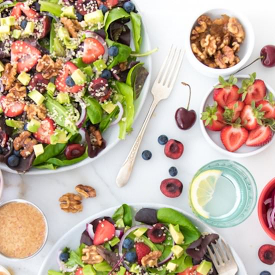 Berry-Cherry Quinoa Salad w Candied