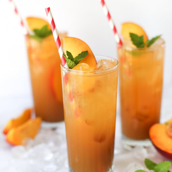 Sparkling Peach Black Tea Mocktail