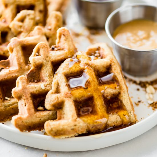 Flourless Peanut Butter Waffles
