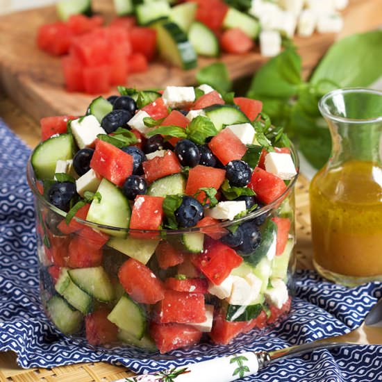 Watermelon Blueberry Feta Salad