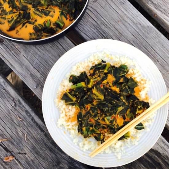 Thai Curry Collard Greens