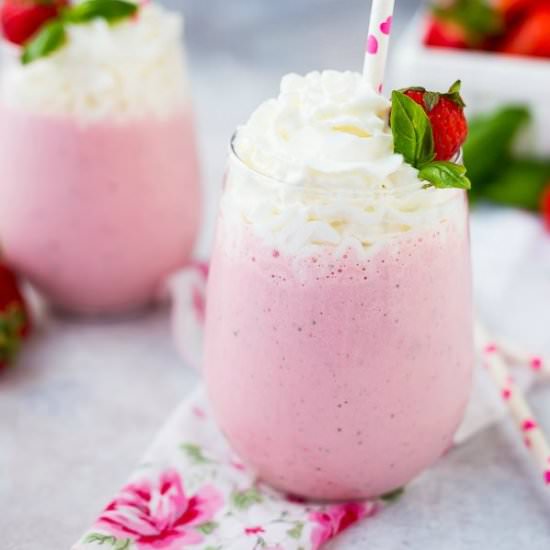 Strawberry Milkshake w/ Basil