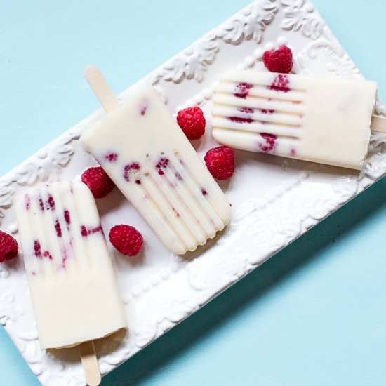 Raspberry Yogurt Popsicles