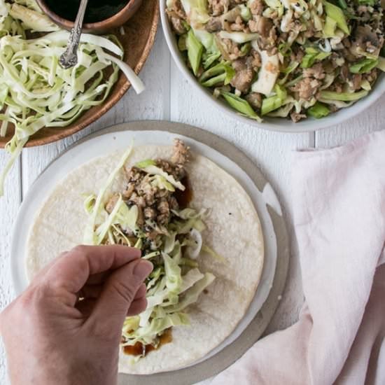 Hoisin Cabbage and Mushroom Wraps