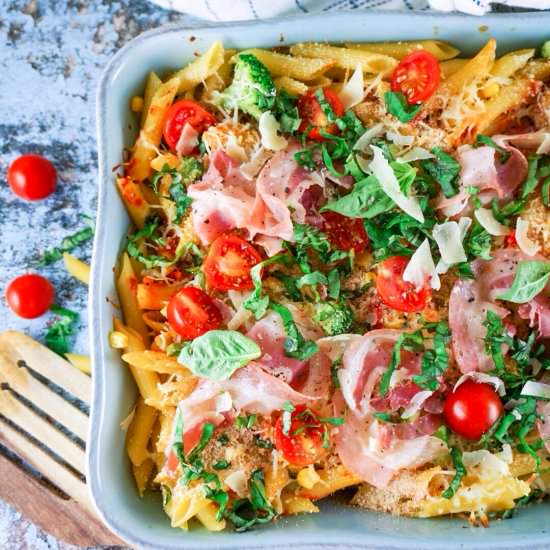 summer penne pasta bake