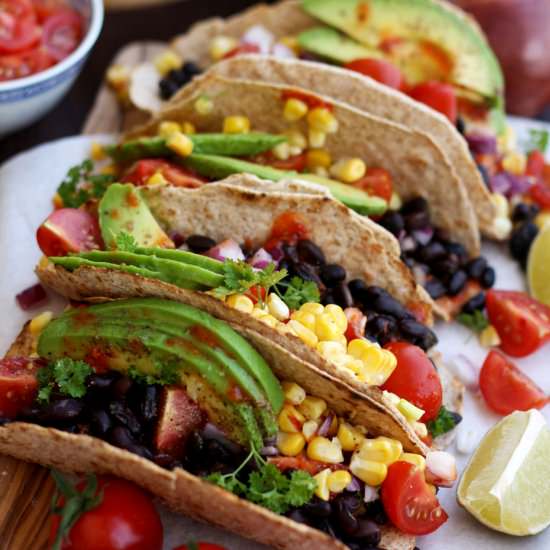 5-minute Easy Vegan Tacos