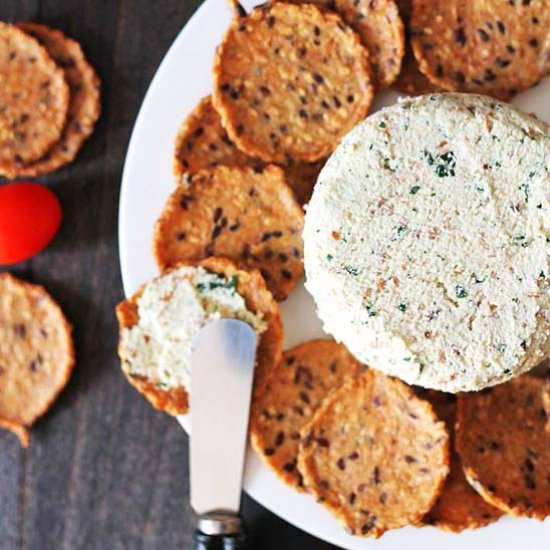 Garlic Herb Vegan Almond Cheese