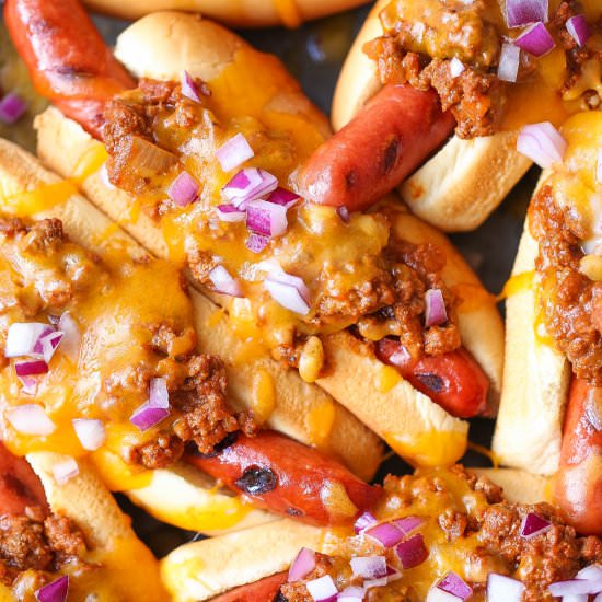 Baked Chili Cheese Dogs
