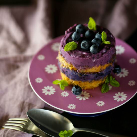 blueberry ganache cakes