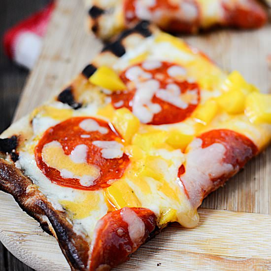 Grilled Pepperoni Flatbread Pizza