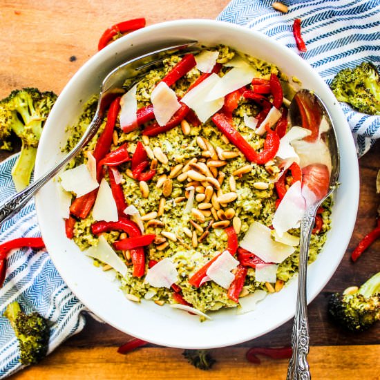 Roasted Broccoli and Garlic Slaw