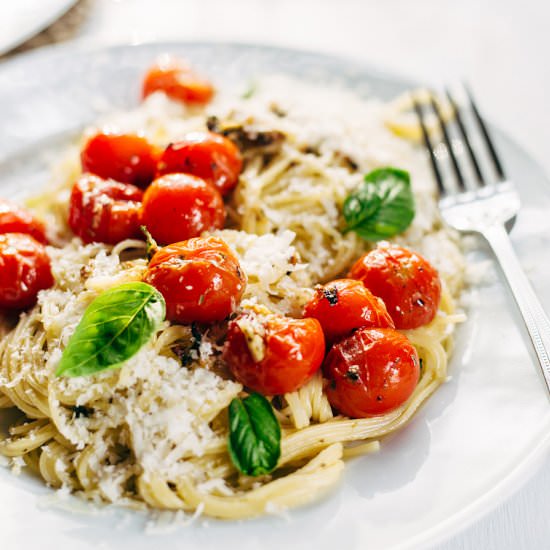 Tomato Basil Pasta with Parmesan