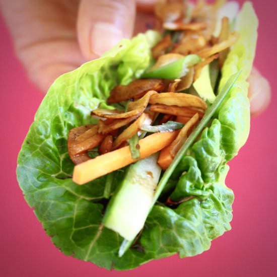 Vegan Crispy Duck Lettuce Wraps