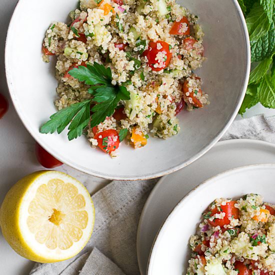 Oil Free Quinoa Tabbouleh