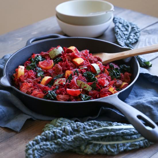 Turkey, Beet, Zucchini Hash