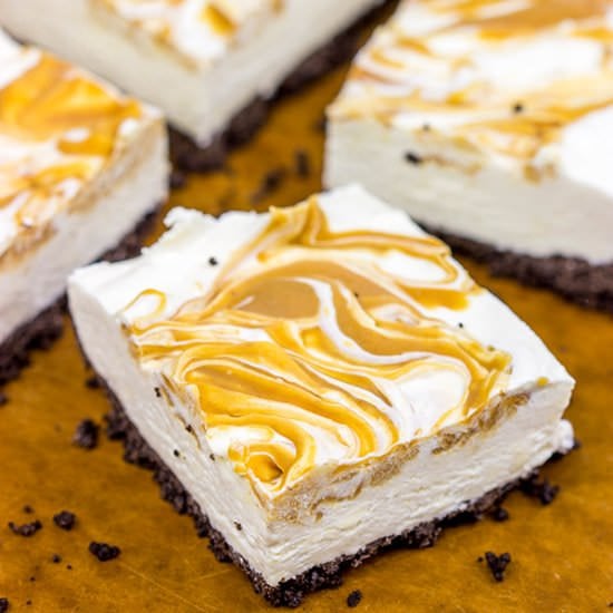 No Bake Peanut Butter Cheesecake Bars