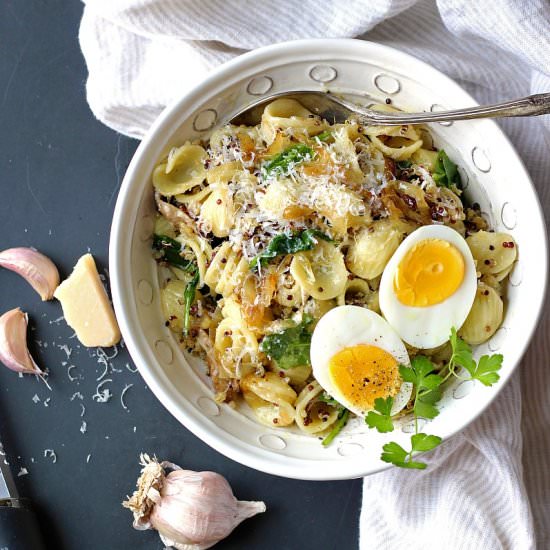 Roasted Garlic Spinach Orecchiette