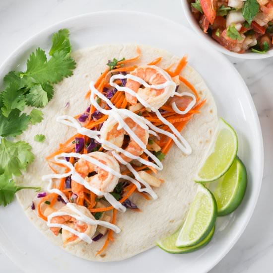 Spicy Shrimp Tacos with Jicama Slaw