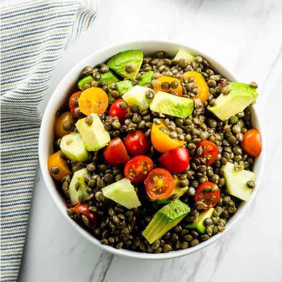 Lentil, Avocado, and Tomato Salad