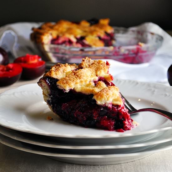 Triple Berry Plum Pie