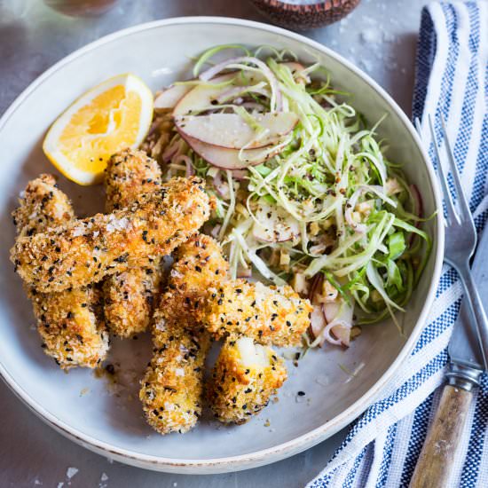 Sesame Crusted Halloumi & Slaw