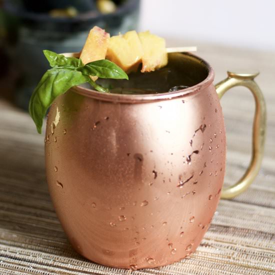 Peach and Basil Moscow Mule
