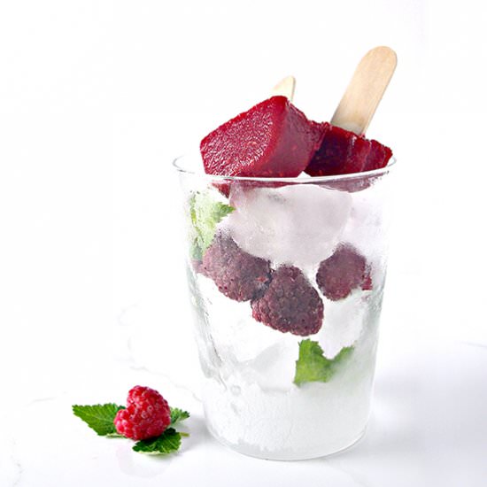 Raspberry Lime Daiquiri Popsicles