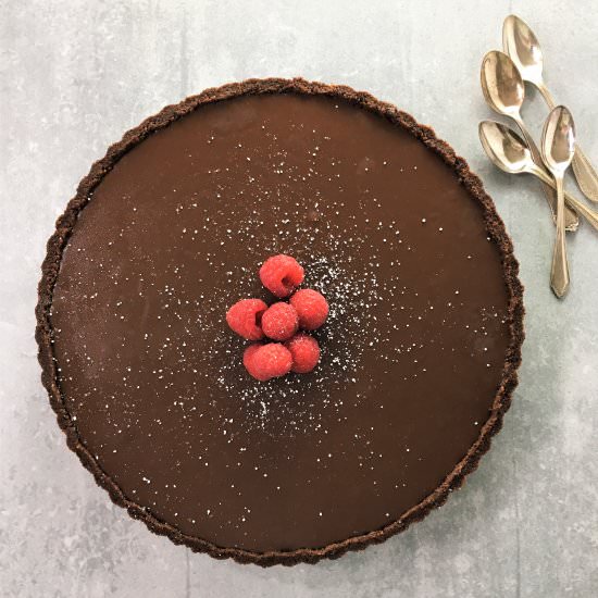 No-Bake Chocolate Raspberry Tart