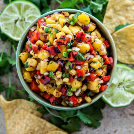 Mango Salsa with Grilled Corn