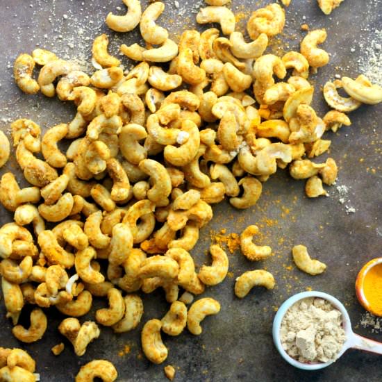 Turmeric Ginger Spiced Nuts
