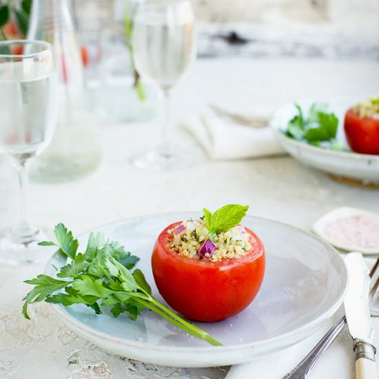 Quinoa Tabbouleh Stuffed Tomatoes