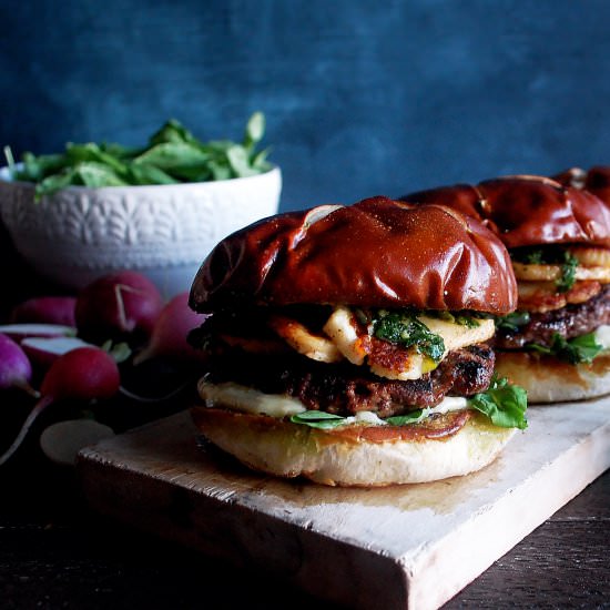 Halloumi Burgers with Chimichurri