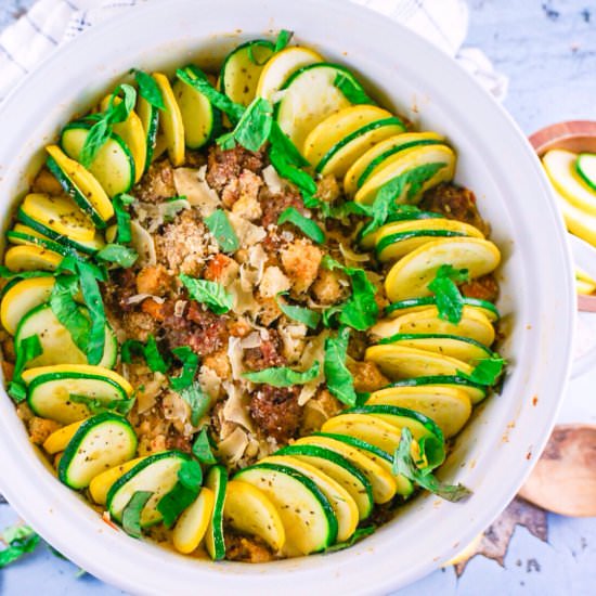 Summer Sausage Zucchini Casserole