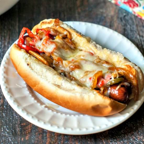 Philly Mushroom Swiss Hot Dog