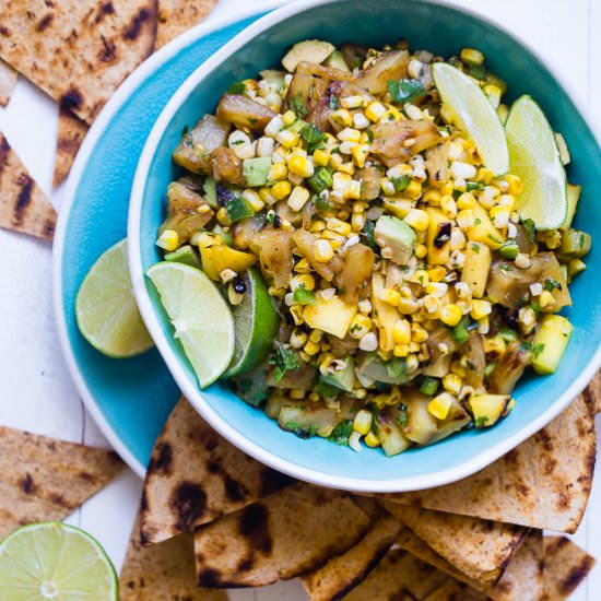 Vegan Tropical Grilled Corn Salsa